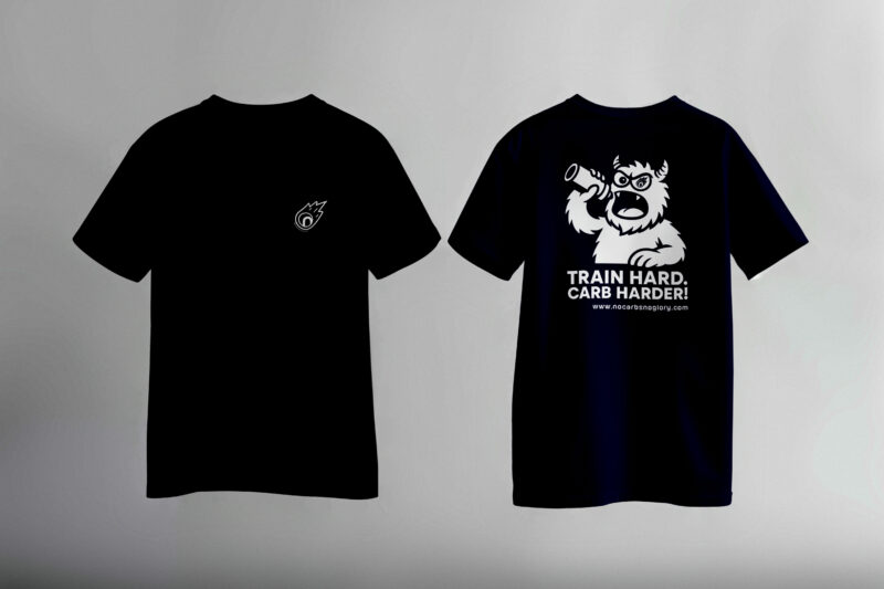 T-SHIRT | TRAIN HARD. CARB HARDER! - Black – Bild 4